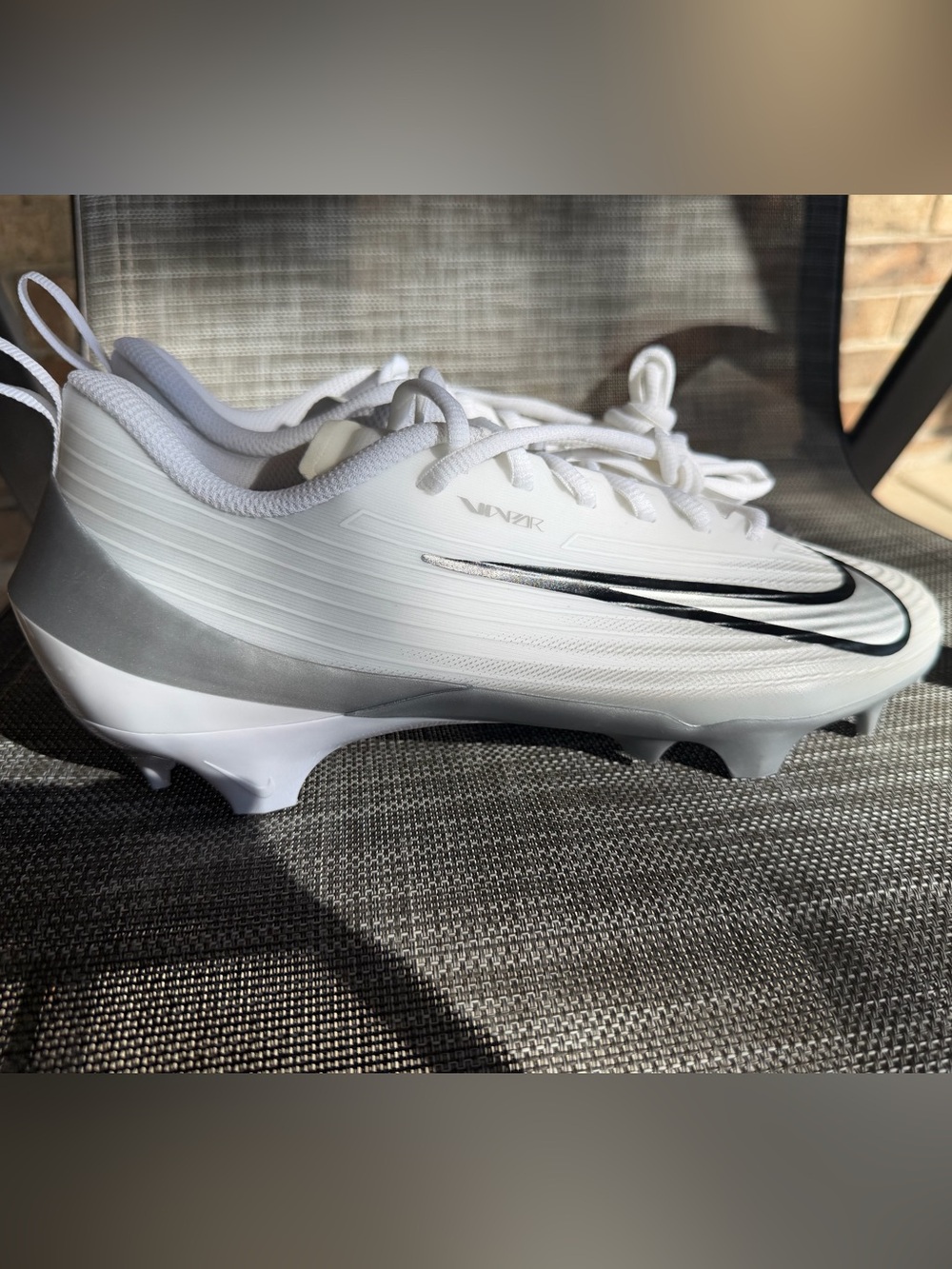 Nike Vapor Edge Speed 3 Football Cleats White Silver Men’s FB3303-100